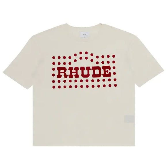 Rhude Flocked Burnout Tee 'Vintage White'