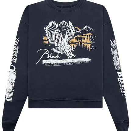 Rhude Pennant Flag Crewneck 'Vintage Black'