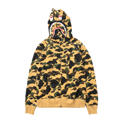 BAPE 1st Camo Shark Full Zip Hoodie 'Yellow'