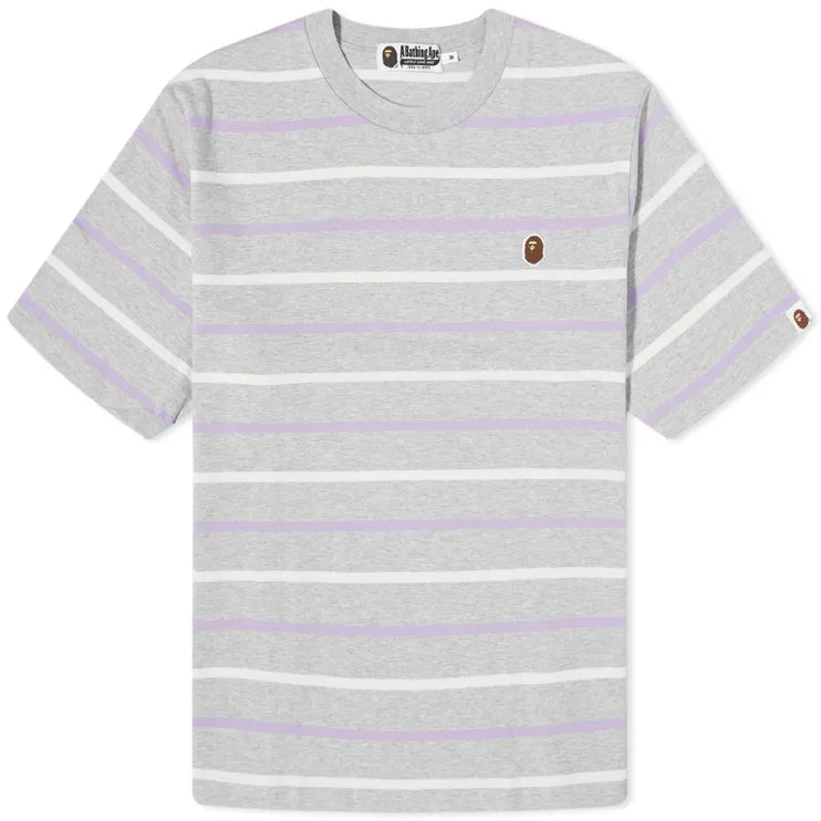 A Bathing Ape Stripe One Point T-Shirt - Gray