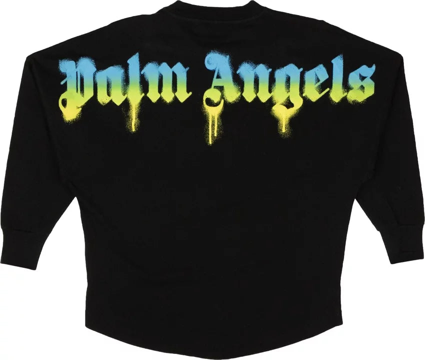 Palm Angels Sprayed Palm Logo Over Tee 'Black/Green'