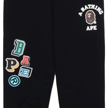 BAPE Multi Fonts Sweat Pants 'Black'