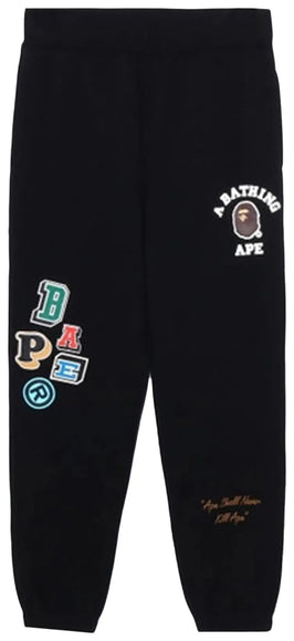 BAPE Multi Fonts Sweat Pants 'Black'