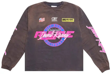 Rhude Desert Racing Long-Sleeve Tee 'Vintage Grey'