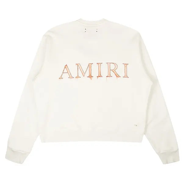 Amiri Watercolor MA Logo Crewneck Sweatshirt 'White'