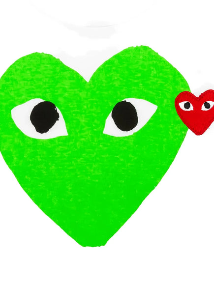 Comme des Garçons PLAY Heart Logo T-Shirt 'White/Green'