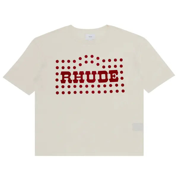 Rhude Flocked Burnout Tee 'Vintage White'