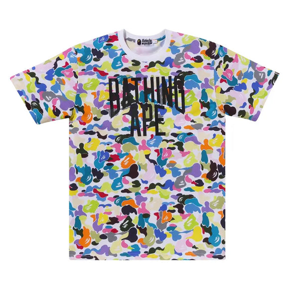 BAPE Multi Camo NYC Logo Tee 'multi' - White