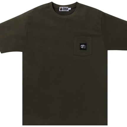 BAPE A Bathing Ape Label Pocket Tee 'Olive Drab'