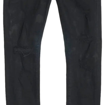 PURPLE BRAND Oil Spill Low Rise Skinny Jean Black