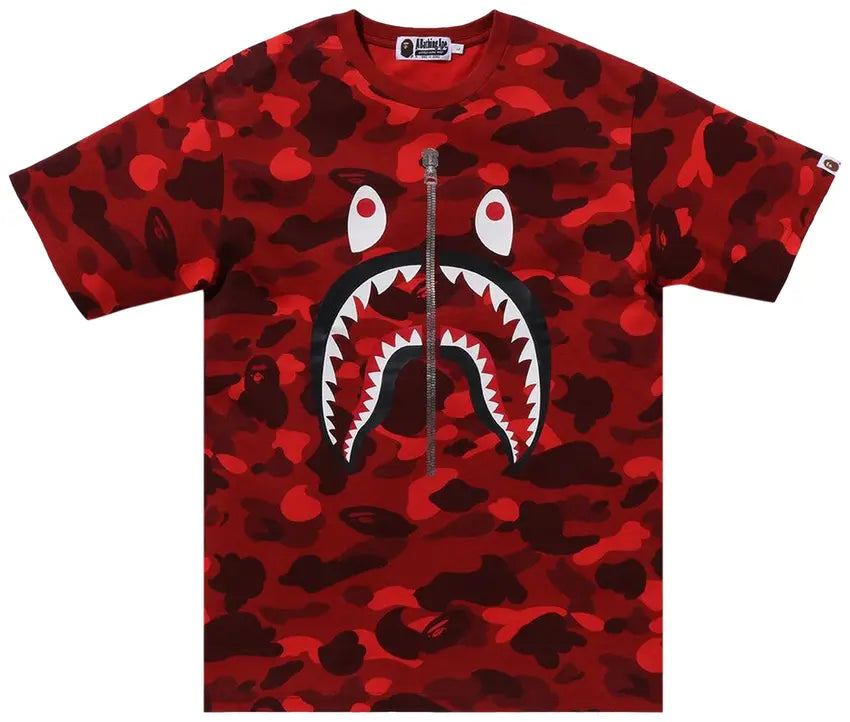 BAPE Color Camo Shark Tee 'Red'
