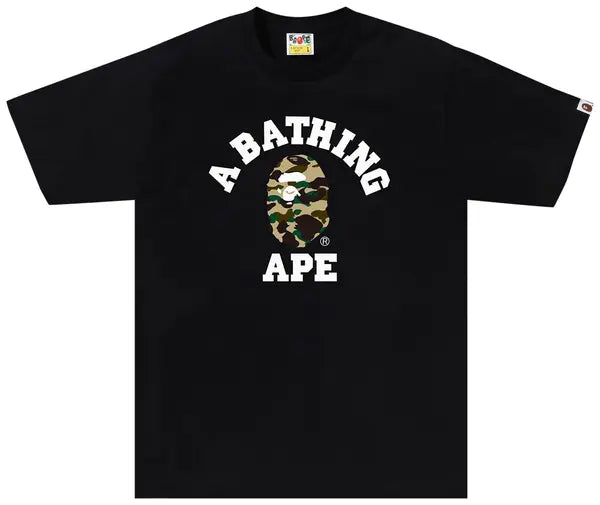 BAPE 1st Camo College Tee 'Black/Yellow'