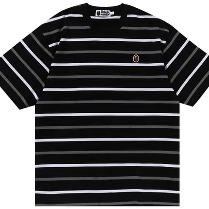 BAPE Ape Head One Point Stripe Tee 'Black'