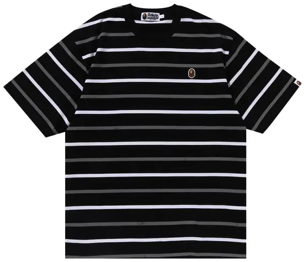 BAPE Ape Head One Point Stripe Tee 'Black'