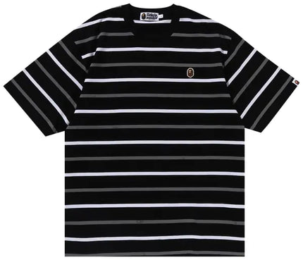 BAPE Ape Head One Point Stripe Tee 'Black'