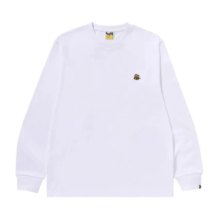 BAPE Bee One Point Long-Sleeve Tee 'White'