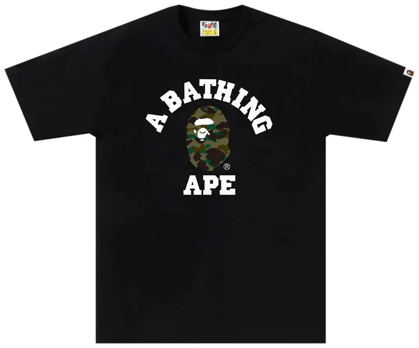 BAPE 1st Camo College Tee 'Black/Green'