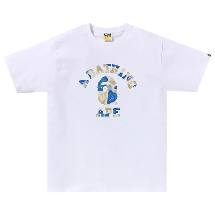 BAPE Liquid Camo College Tee 'White/Blue'