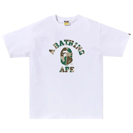 BAPE Liquid Camo College Tee 'White/Olive Drab'