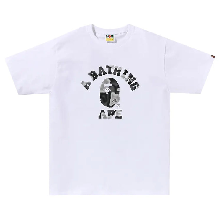 BAPE Liquid Camo College Tee 'White/Black'