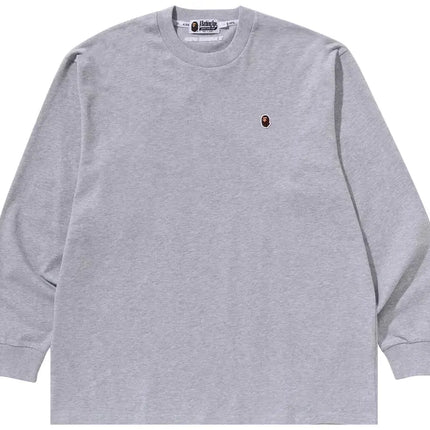 BAPE Ape Head One Point Long-Sleeve Tee 'Grey'