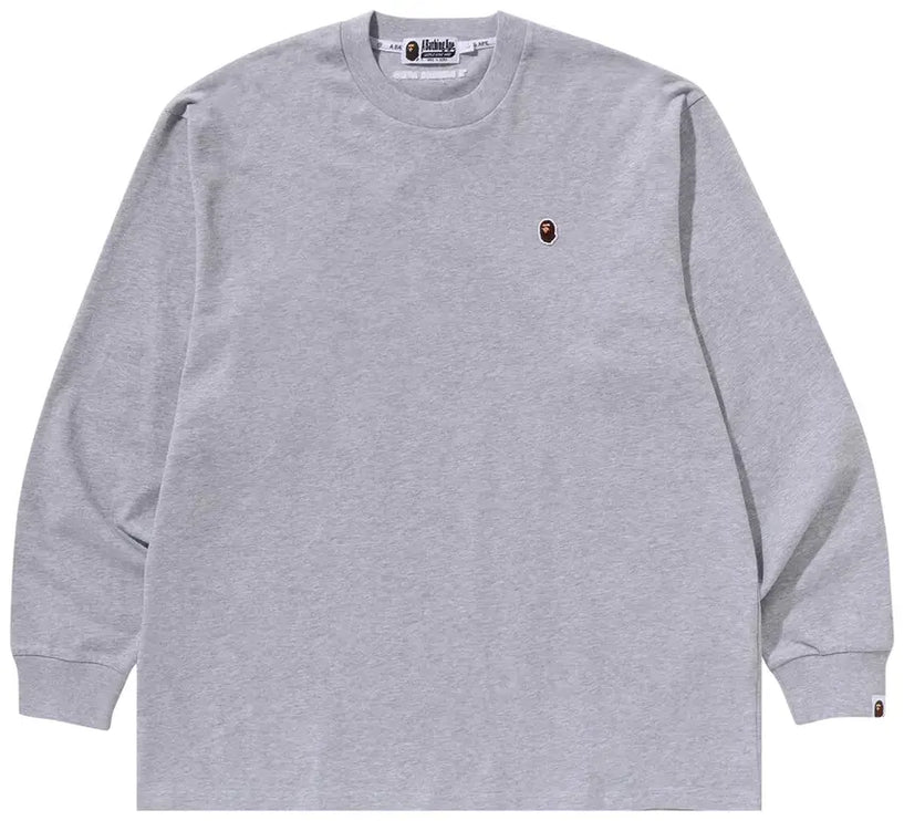 BAPE Ape Head One Point Long-Sleeve Tee 'Grey'