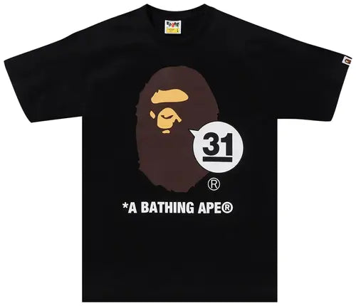 BAPE A Bathing Ape 31st Anniv. Ape Head Tee - black