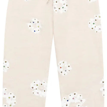 Denim Tears Rhinestone Cotton Wreath Sweatpants Oatmeal