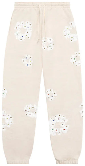 Denim Tears Rhinestone Cotton Wreath Sweatpants Oatmeal