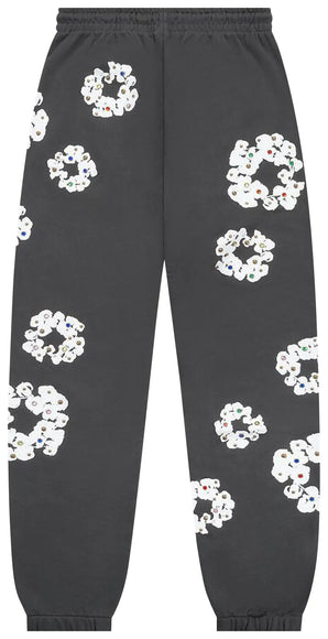 Denim Tears Rhinestone Cotton Wreath Sweatpants Vintage Black