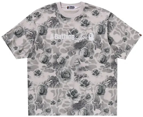 BAPE Floral Solid Camo Logo Relaxed Fit Tee 'Grey'