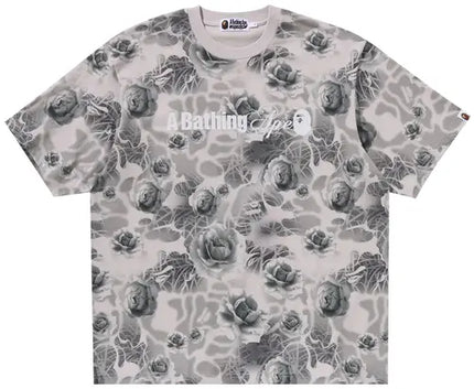 BAPE Floral Solid Camo Logo Relaxed Fit Tee 'Grey'
