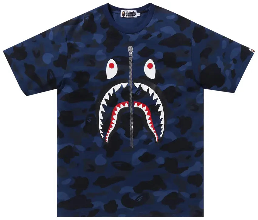 BAPE Color Camo Shark Tee 'Navy'