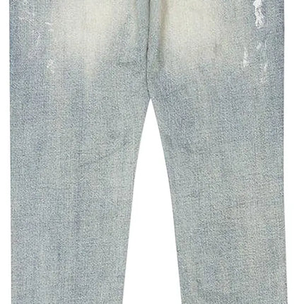 Purple Brand Light Indigo Paint Blowout Jean Light Blue