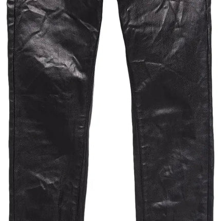 PURPLE BRAND Patent Leather Film Skinny Jeans Black