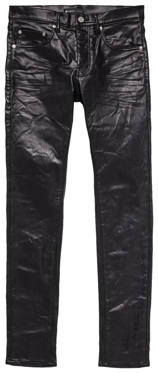 PURPLE BRAND Patent Leather Film Skinny Jeans Black
