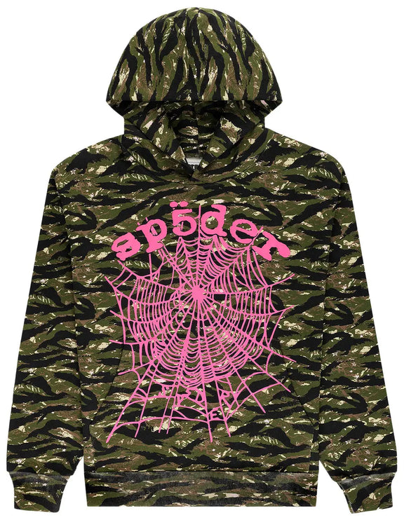 Sp5der Og Web V2 Hoodie Tiger Camo