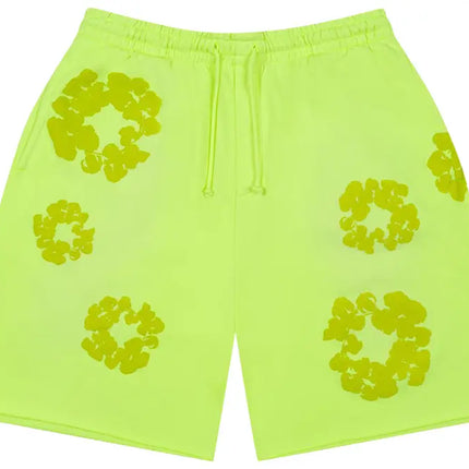 Denim Tears Mono Cotton Wreath Sweatshorts 'Neon Green'