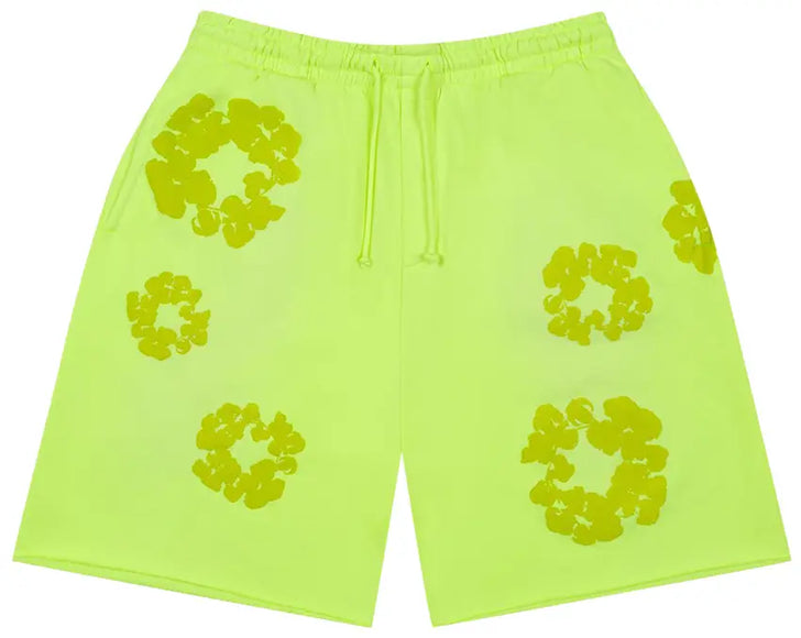 Denim Tears Mono Cotton Wreath Sweatshorts 'Neon Green'