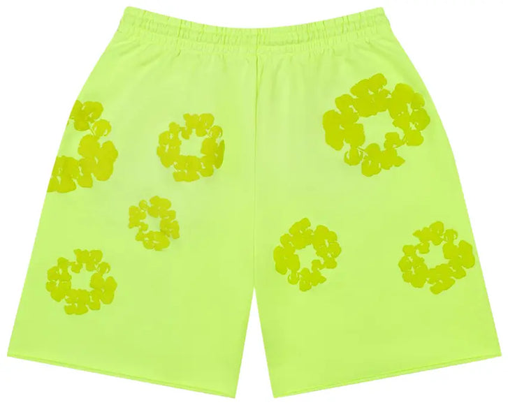 Denim Tears Mono Cotton Wreath Sweatshorts 'Neon Green'