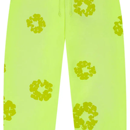 Denim Tears Mono Cotton Wreath Sweatpants 'Neon Green'