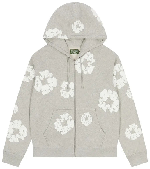 Denim Tears Cotton Wreath Zip Hoodie 'Grey'
