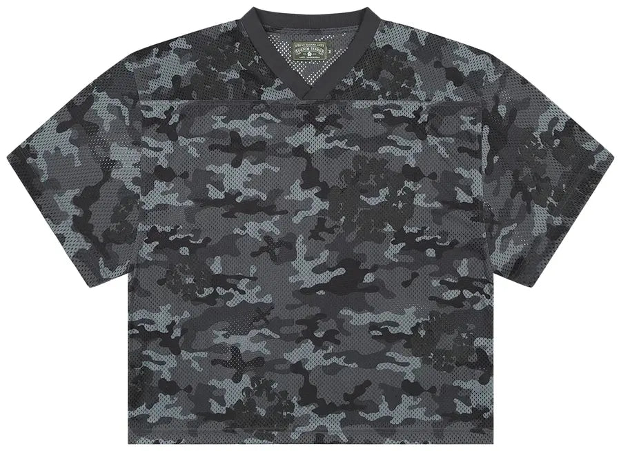 Denim Tears Camo Cotton Wreath Mesh Football Top Black Black Camo