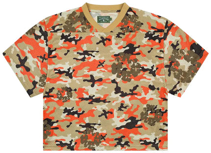 Denim Tears Camo Cotton Wreath Mesh Football Top Brown