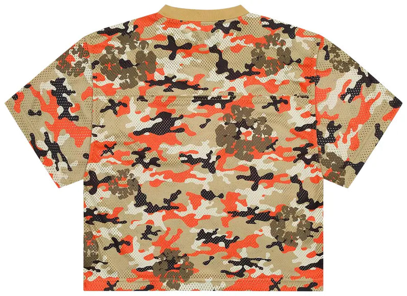 Denim Tears Camo Cotton Wreath Mesh Football Top Brown
