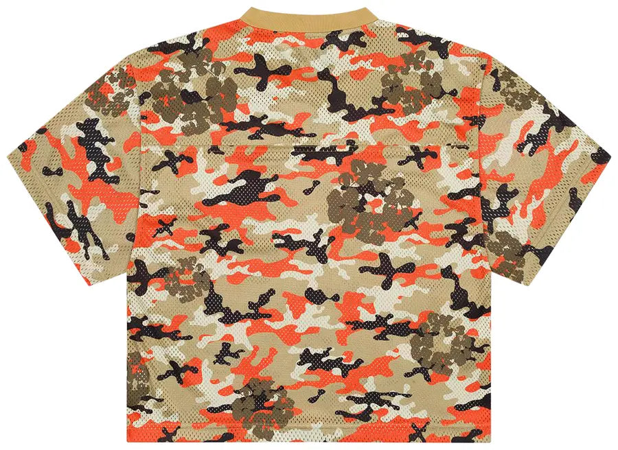 Denim Tears Camo Cotton Wreath Mesh Football Top Brown