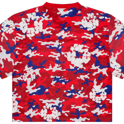 Denim Tears Camo Cotton Wreath Mesh Football Top 'Red'