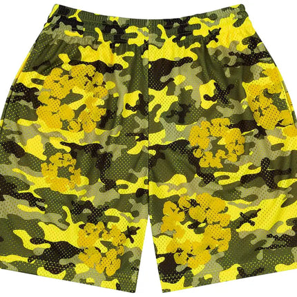Denim Tears Camo Cotton Wreath Mesh Shorts Yellow