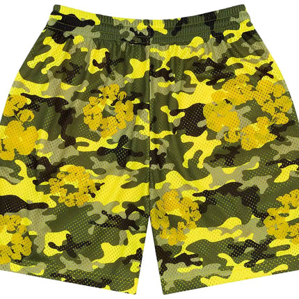Denim Tears Camo Cotton Wreath Mesh Shorts Yellow