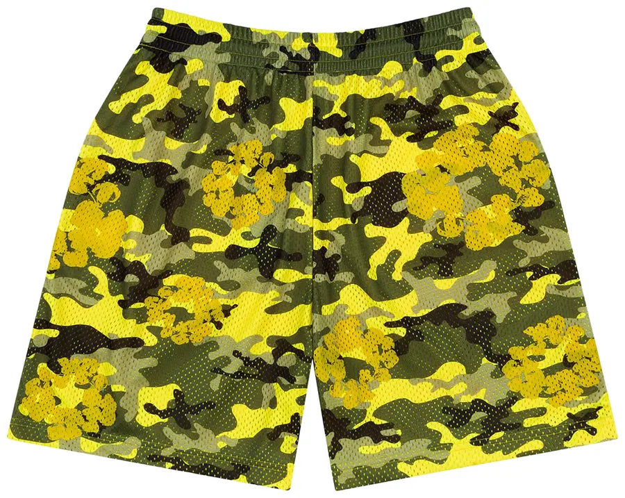 Denim Tears Camo Cotton Wreath Mesh Shorts Yellow